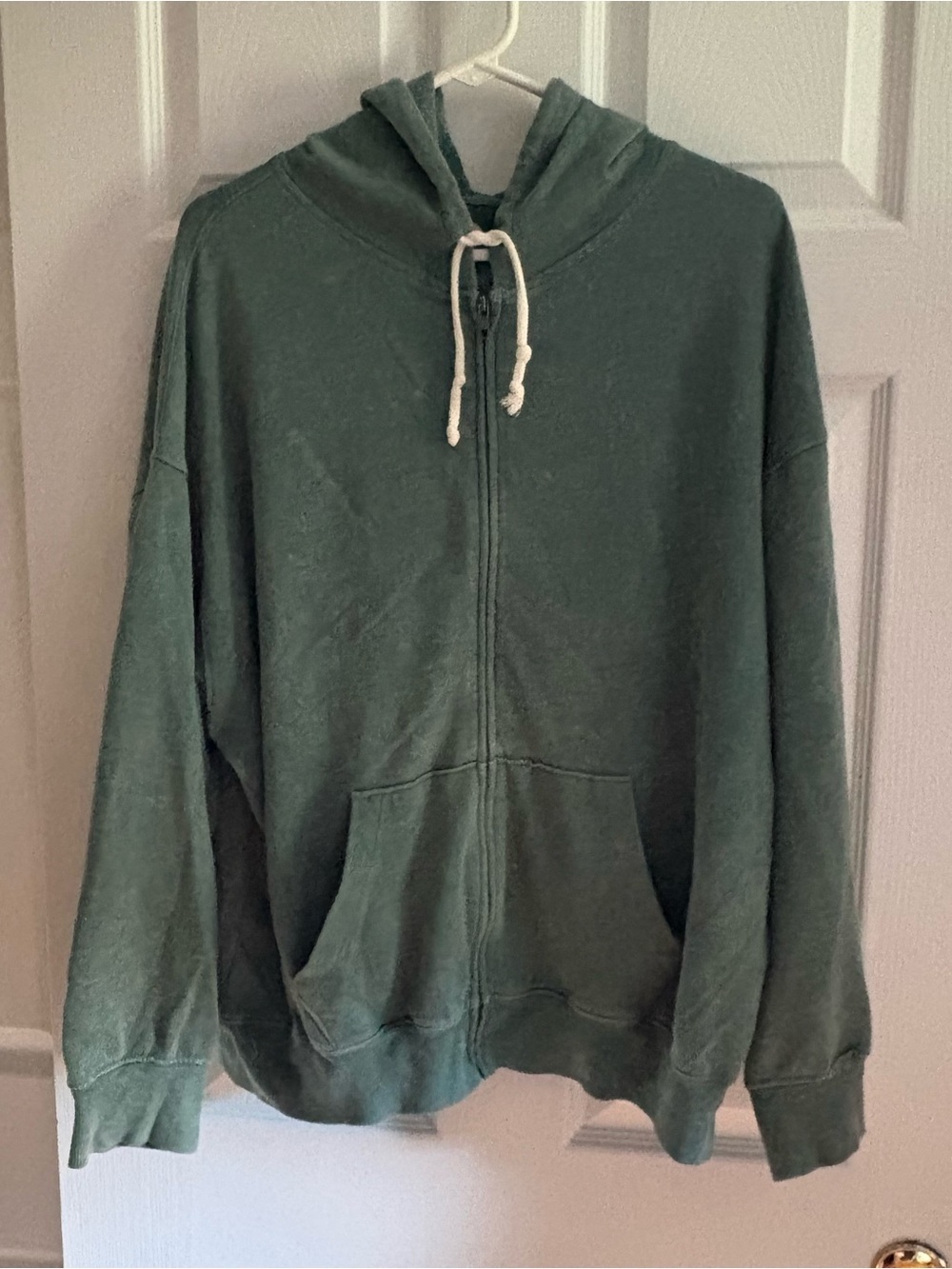 SO Women’s Lounge Life Hoodie Medium Green Cotton Blend Zip Up